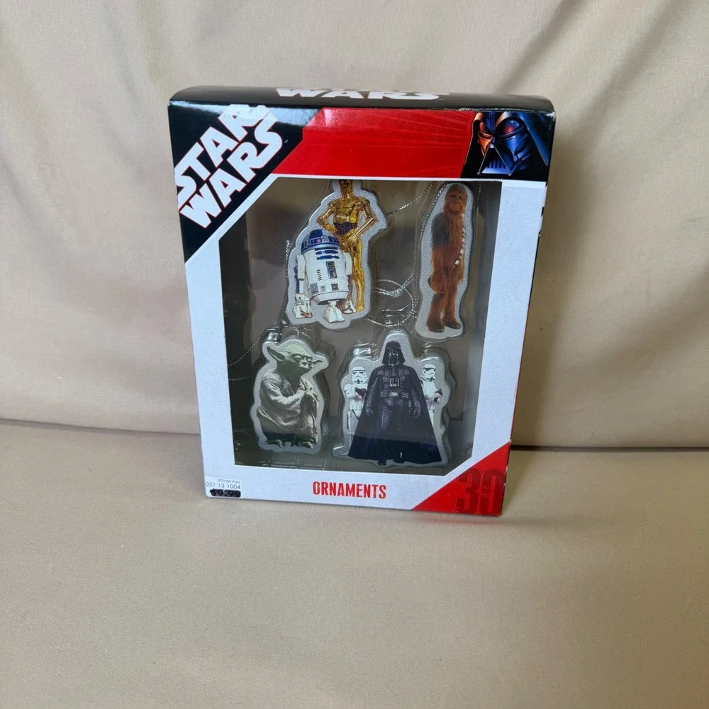 Star Wars 30th Anniversary 2007 Ornament Set Darth Vader Yoda R2-D2 C-3PO 4 Pack